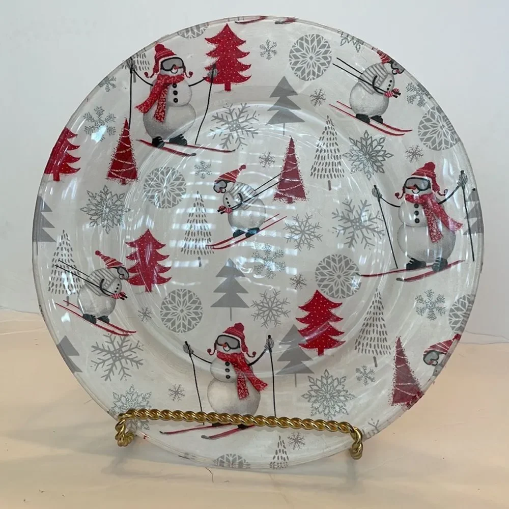 405 - HAND CRAFTED SNOWMAN COOKIE PLATE‎